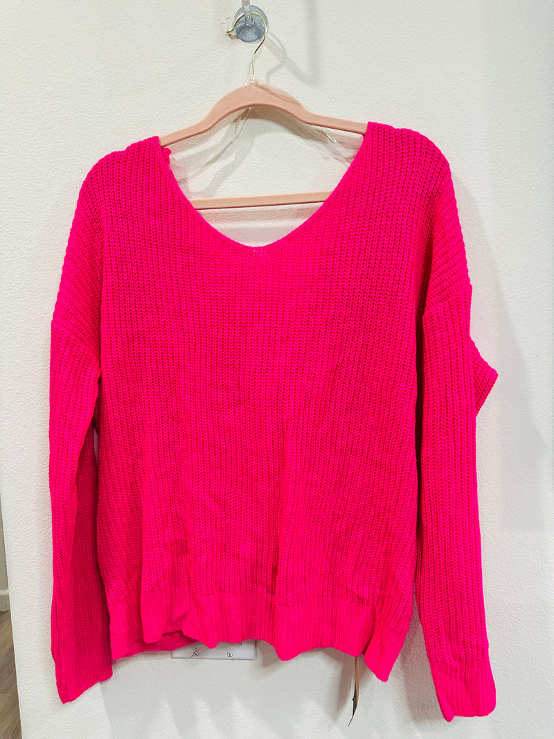 MAIN STRIP CRISS CROSS BACK SWEATER