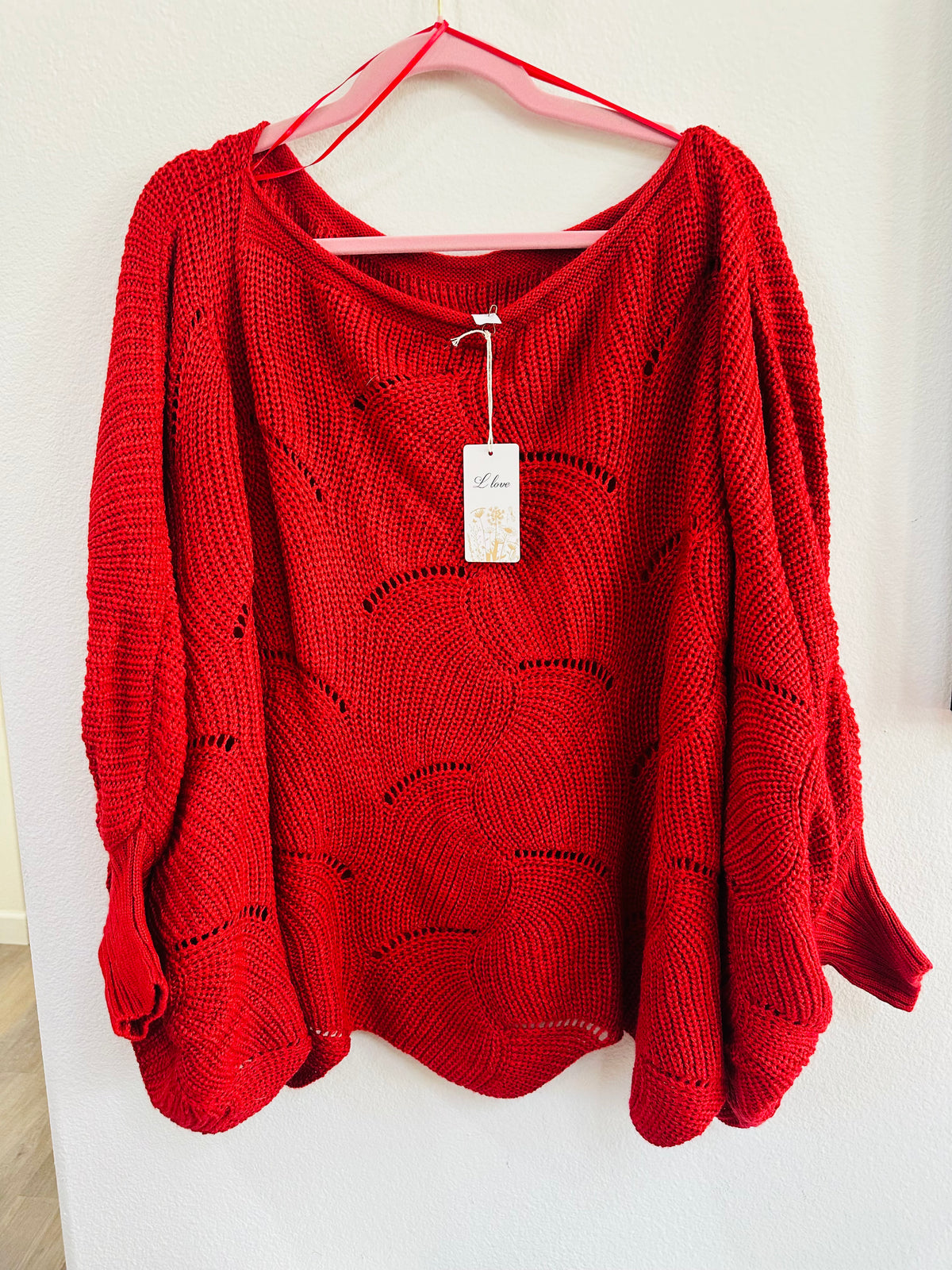 LLOVE BAT WING CROCHET SWEATERS