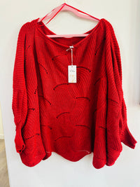 LLOVE BAT WING CROCHET SWEATERS