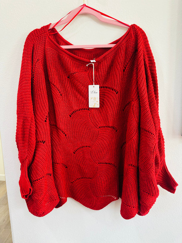 LLOVE BAT WING CROCHET SWEATERS