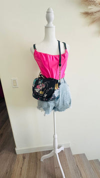 Blue floral crossbody