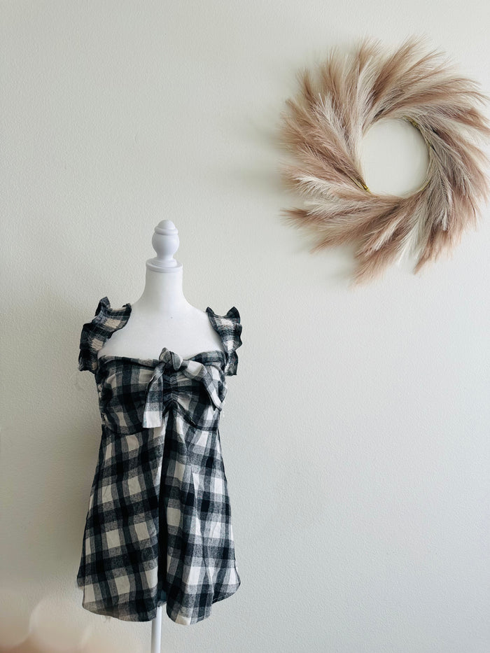 BUFFALO PLAID OFF SHOULDER ARM CUFF TOP *READ!*