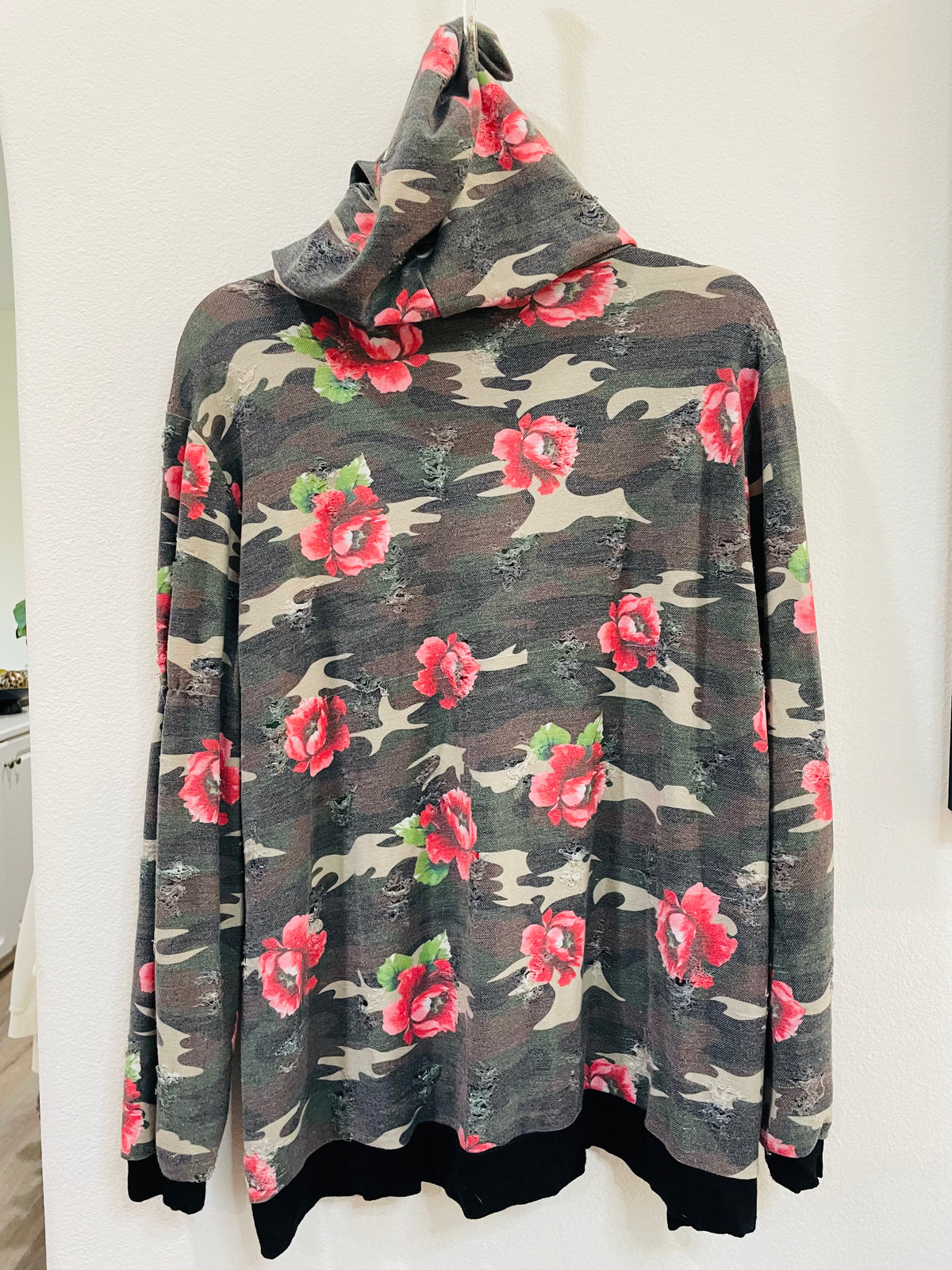 PEACH LOVE DISTRESSED HOODIE