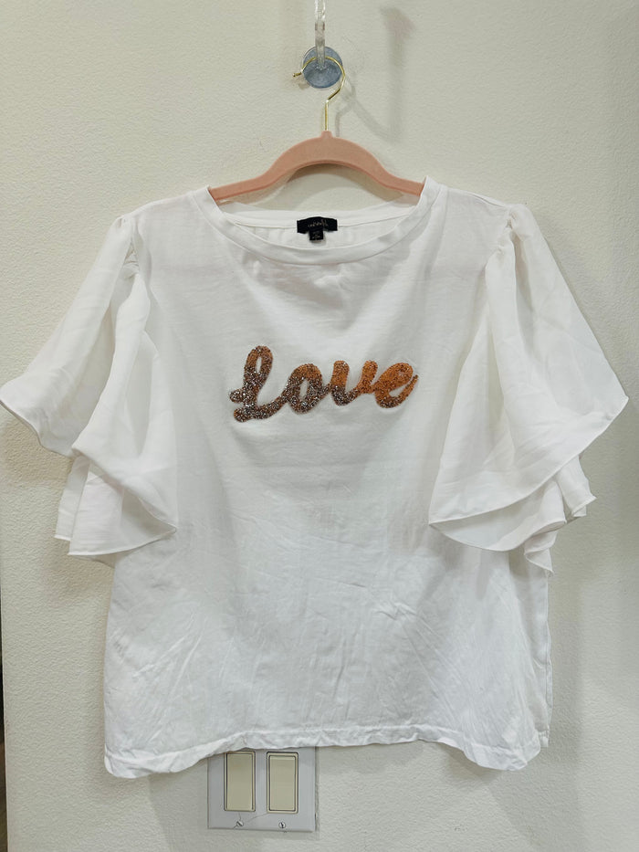 LOVE SPARKLE RUFFLE TOP
