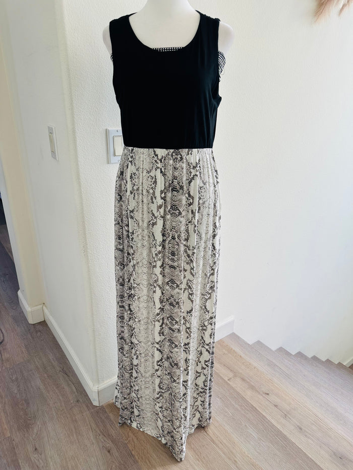 VANILLA BAY SNAKE MAXI DRESS