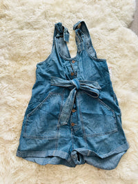 FREE PEOPLE BLUE MEMPHIS ROMPER