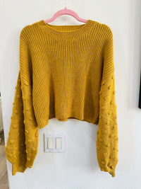 FAVLUX CROP BELL SLEEVE SWEATER