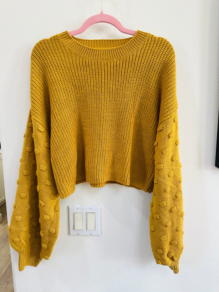 FAVLUX CROP BELL SLEEVE SWEATER
