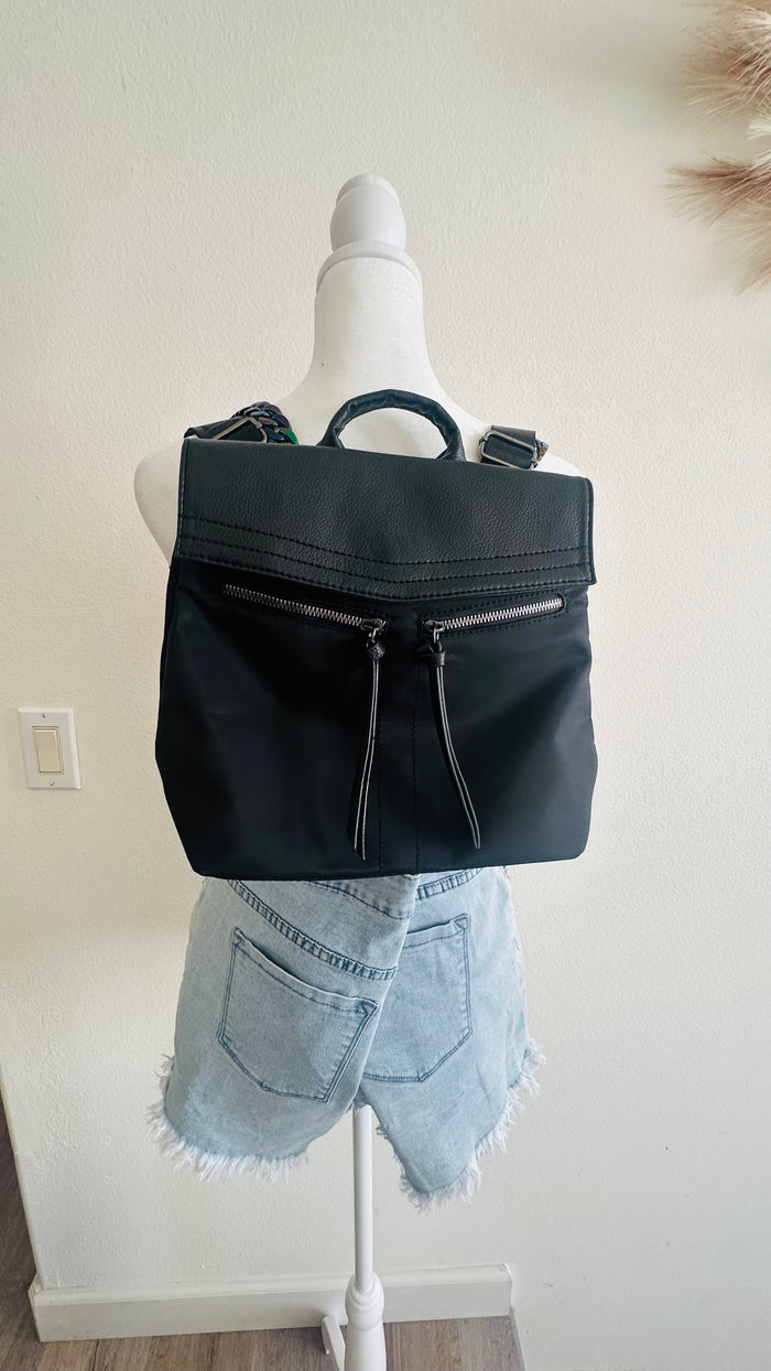 Black little backpack-convertible