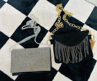 DRESSY RHINESTONE CLUTCH CROSSBODY BAGS