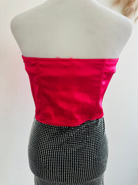 SUGAR THRILLZ BOA HOT PINK CORSET TOP READ DESCRIPTION