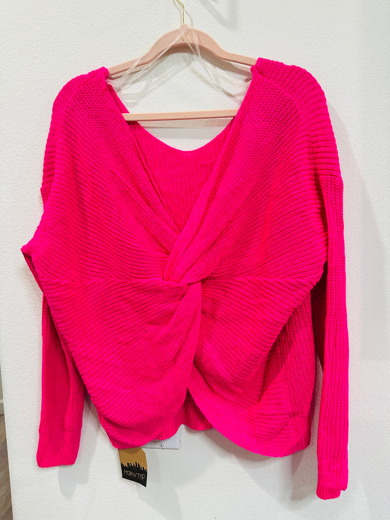 MAIN STRIP CRISS CROSS BACK SWEATER