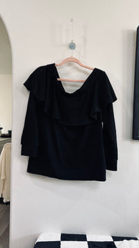 MITTOSHOP OFF SHOULDER LONG SLEEVE SWEATER TOP