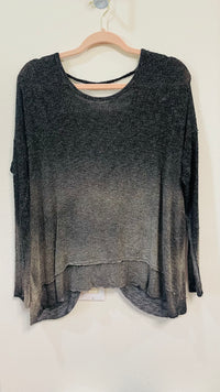 ACID WASH OVERLAY CRISS CROSS BACK TOP