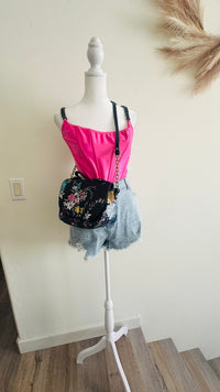 Blue floral crossbody