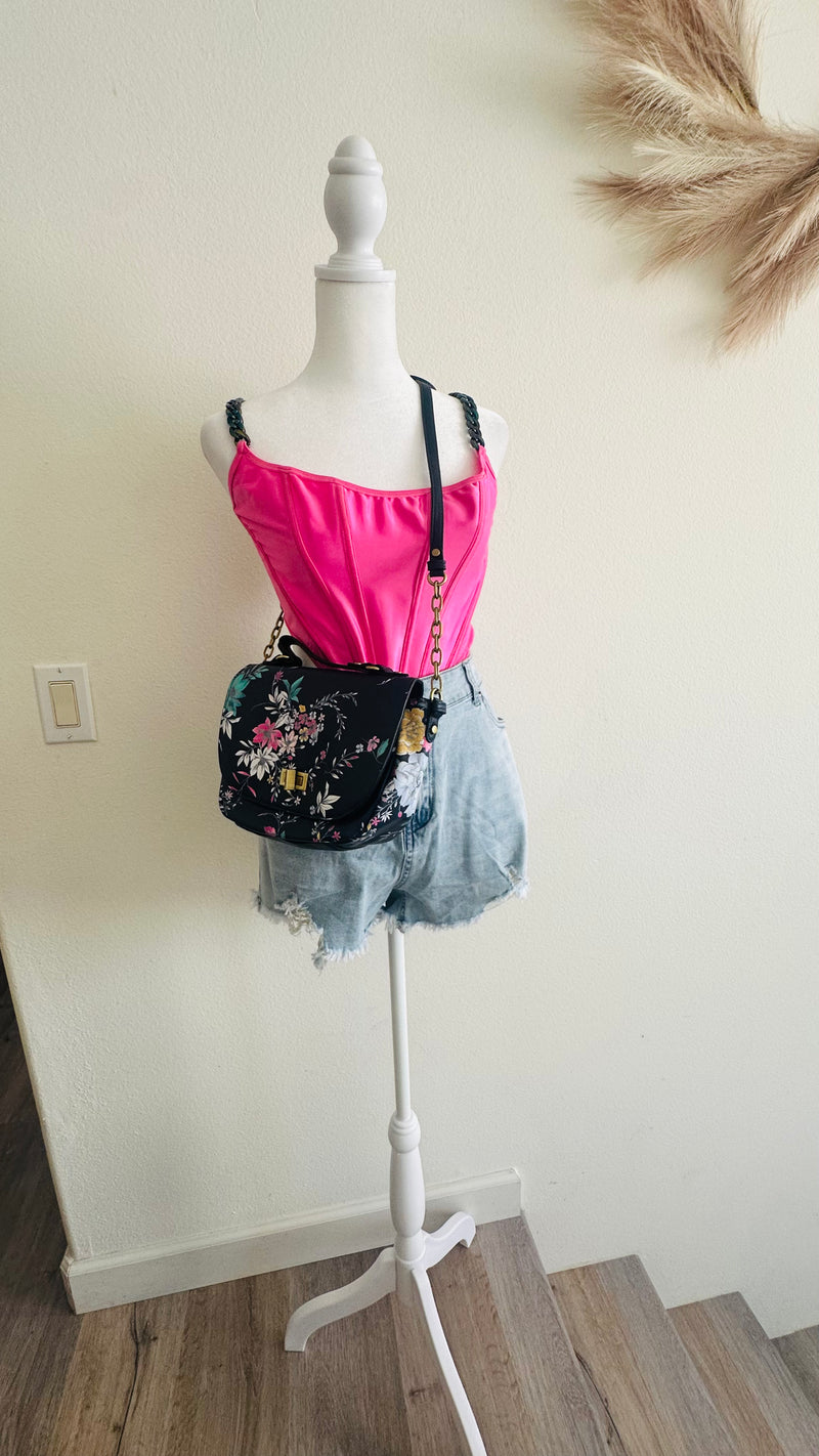 Blue floral crossbody