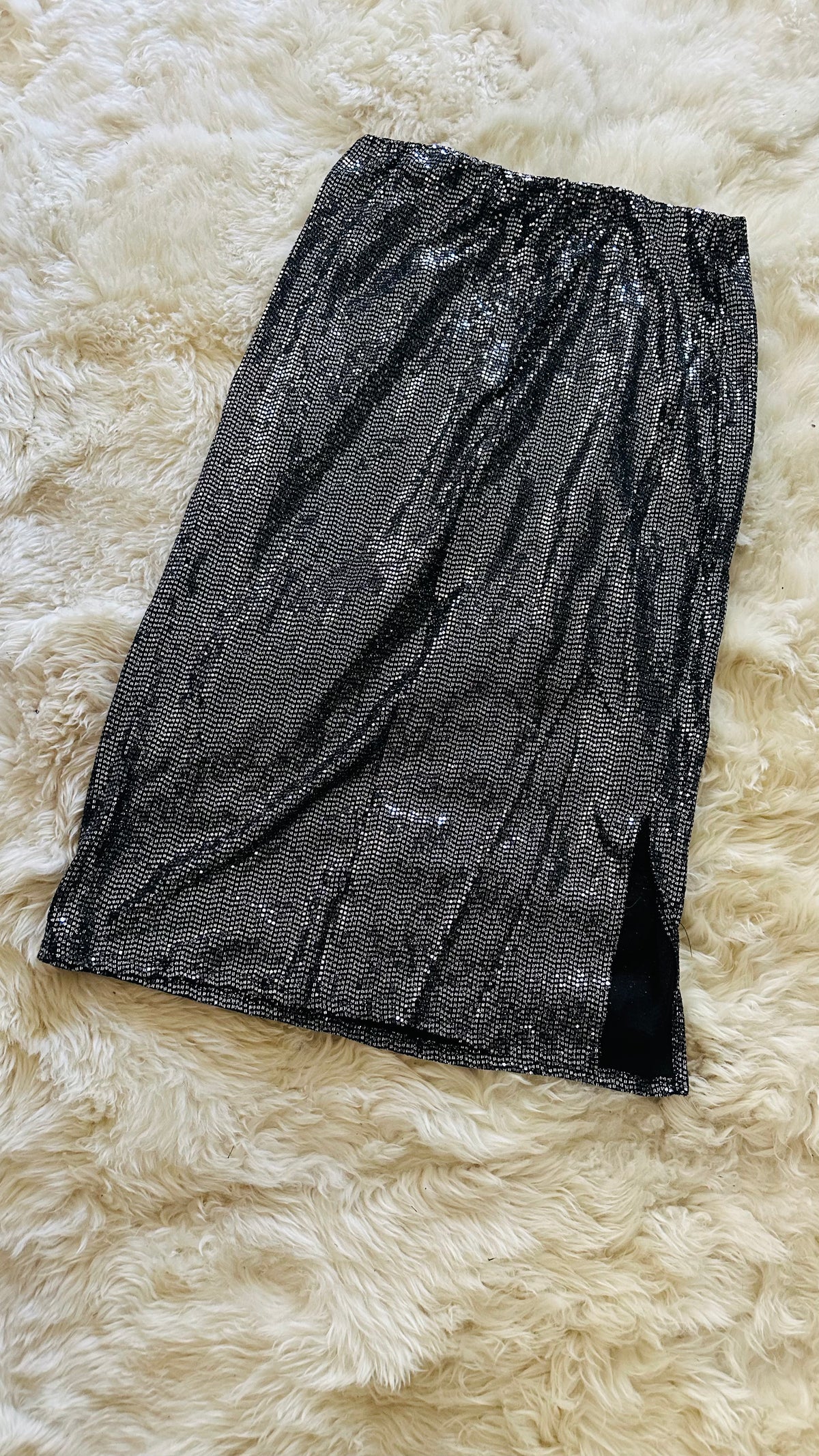 METALLIC MIDI SKIRT