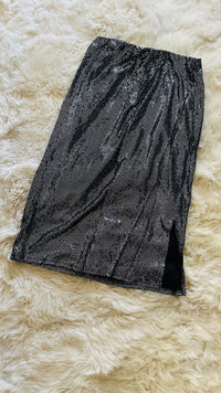 METALLIC MIDI SKIRT