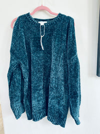 LOVE RICHE CHENILLE SWEATERS WITH SHOULDER CUTOUTS