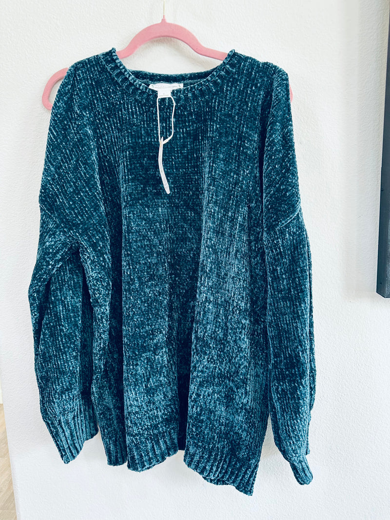 LOVE RICHE CHENILLE SWEATERS WITH SHOULDER CUTOUTS