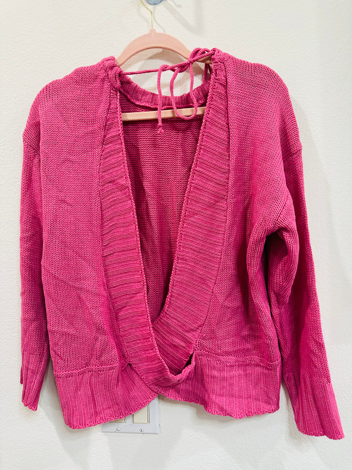 CRISS CROSS TIE BACK THIN SWEATER