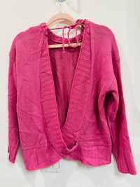 CRISS CROSS TIE BACK THIN SWEATER