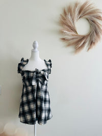 BUFFALO PLAID OFF SHOULDER ARM CUFF TOP *READ!*