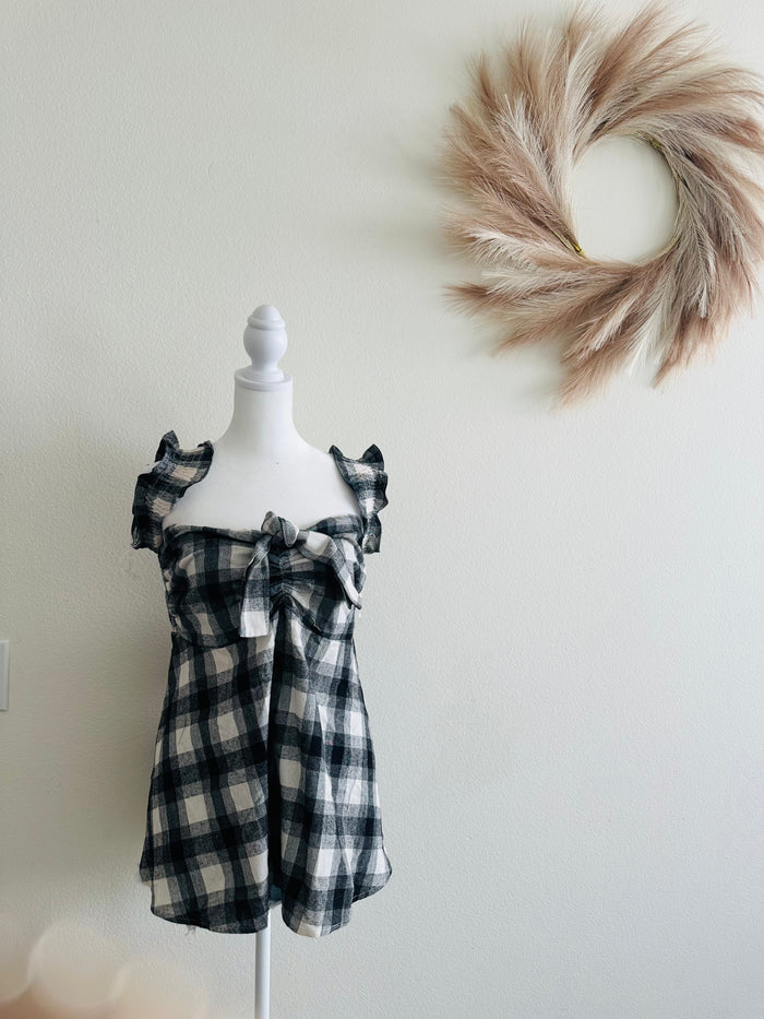 BUFFALO PLAID OFF SHOULDER ARM CUFF TOP *READ!*
