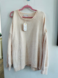 LOVE RICHE CHENILLE SWEATERS WITH SHOULDER CUTOUTS