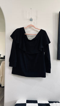 MITTOSHOP OFF SHOULDER LONG SLEEVE SWEATER TOP