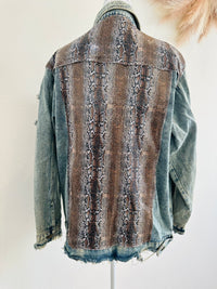 L&B JEAN DISTRESSED SEQUINS JACKET