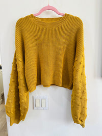 FAVLUX CROP BELL SLEEVE SWEATER
