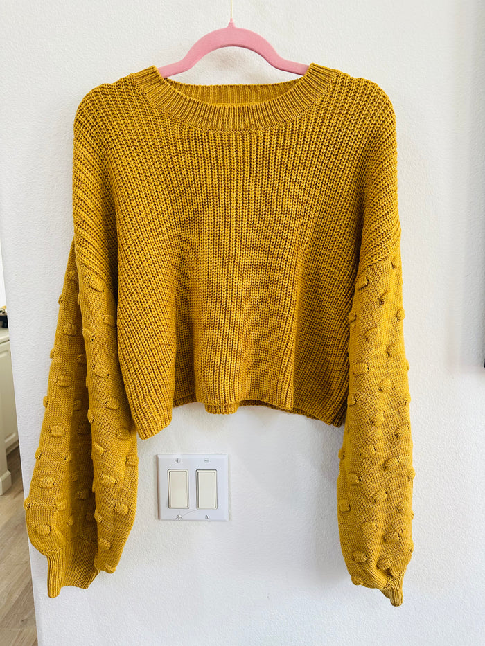 FAVLUX CROP BELL SLEEVE SWEATER