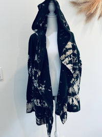 T PARTY ACID WASH BOHO CARDIGAN