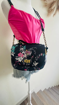 Blue floral crossbody