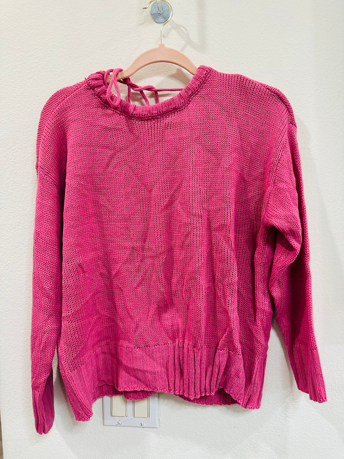 CRISS CROSS TIE BACK THIN SWEATER