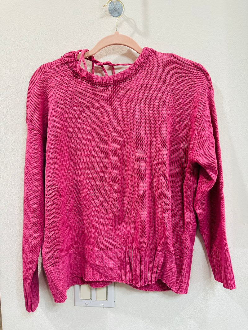 CRISS CROSS TIE BACK THIN SWEATER