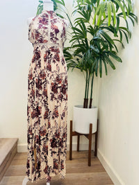 ANGIE FLORAL HALTER TOP DRESS