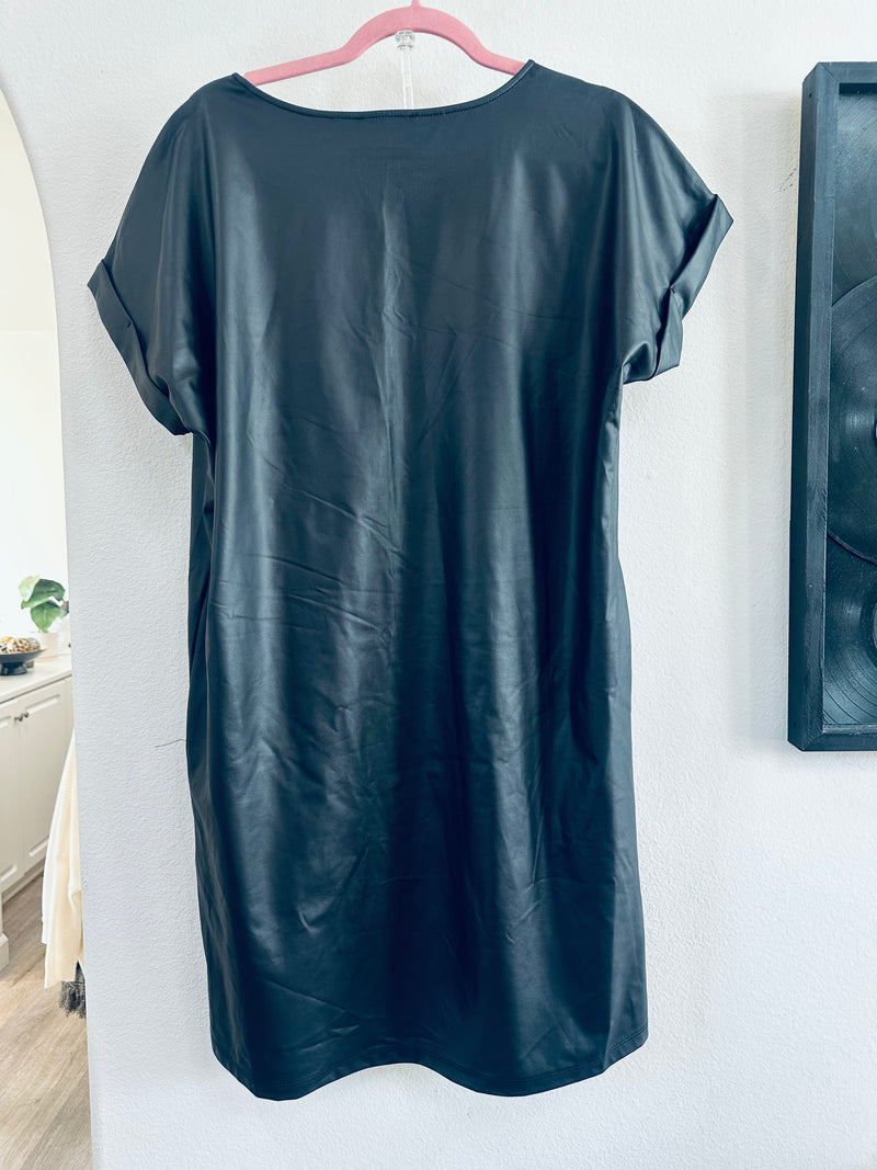 FIRST LOVE LEATHER T-SHIRT DRESS