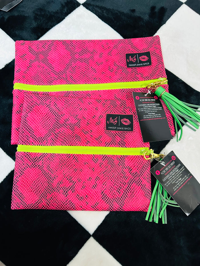PINK SNAKE/GREEN ZIPPER W ANIMAL INTERIOR  MJ SET SMALL/MEDIUM