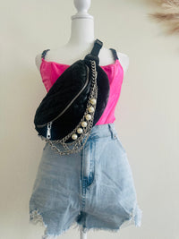 Black and pearl bumbag