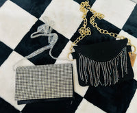 DRESSY RHINESTONE CLUTCH CROSSBODY BAGS