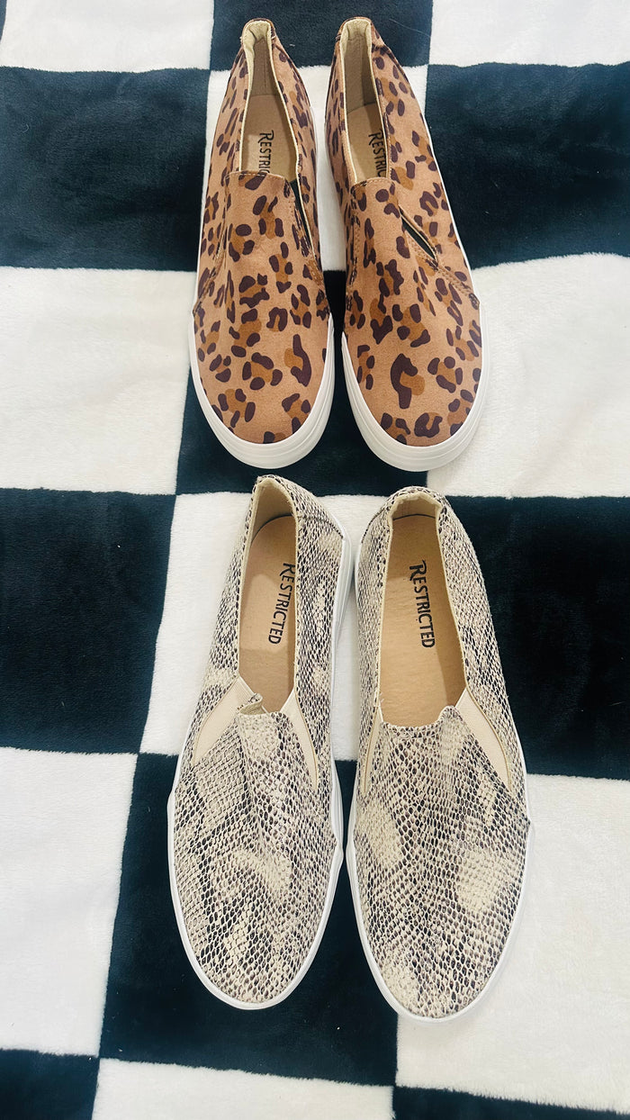 Restricted slip on shoes