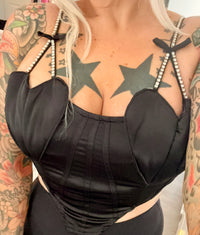 HOT & DELICIOUS PUFFY HEART RHINESTONE CORSET TOP