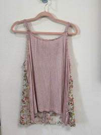 Mauve/floral illusion tank