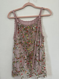 Mauve/floral illusion tank