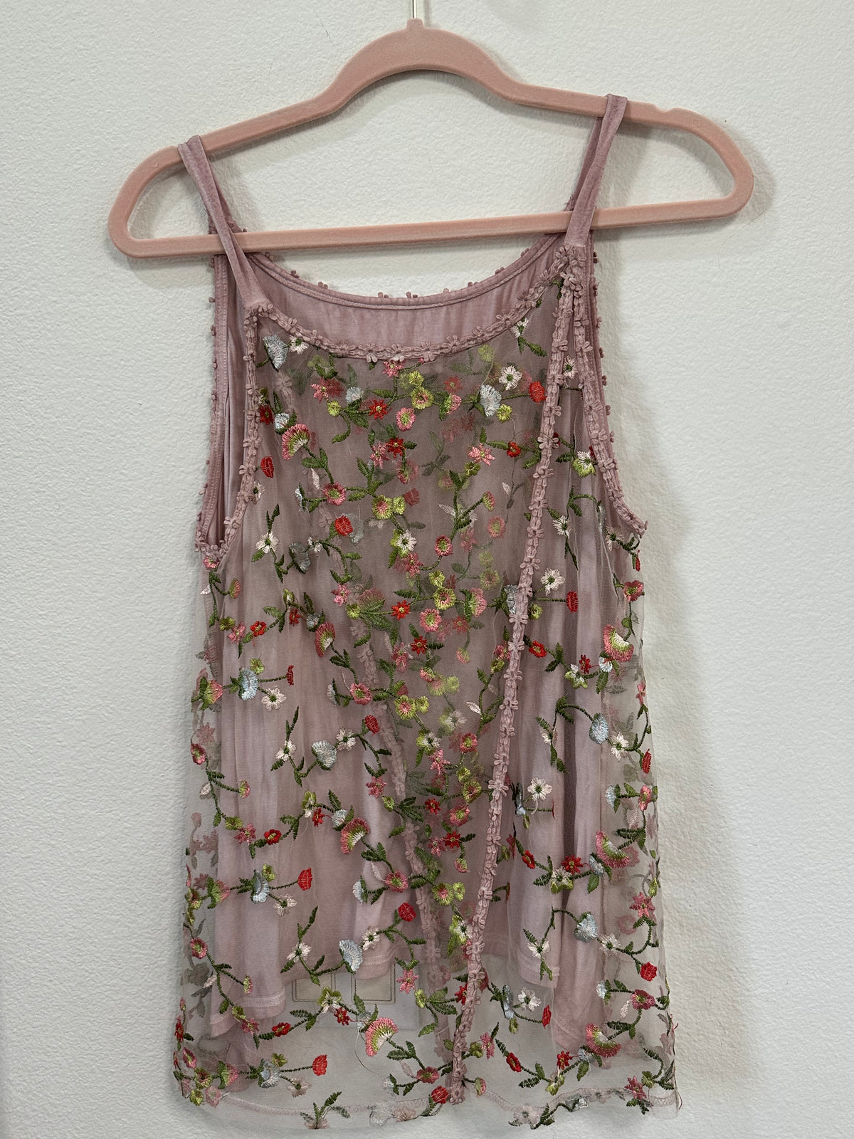 Mauve/floral illusion tank