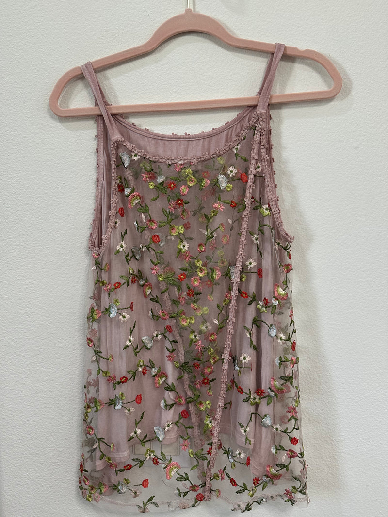 Mauve/floral illusion tank