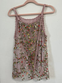 Mauve/floral illusion tank