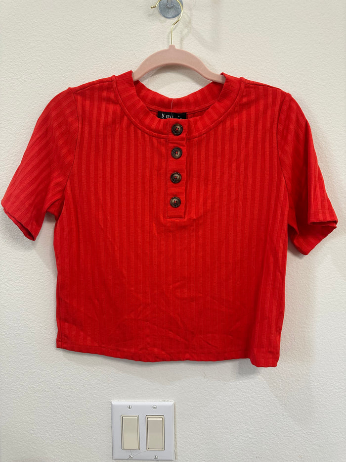 Very J crop top with button detail